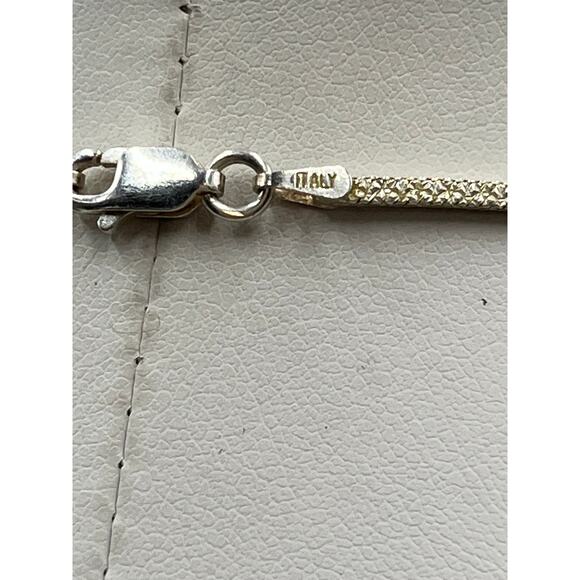 Sterling Silver 925 Italy Milor Square Diamond Cut Chain Necklace 13 grams 23” - Picture 9 of 12